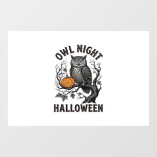 Autocollant Pour Fenêtre Chemise de chouette d'Halloween Vintage Party d'oi