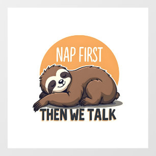 Autocollant Pour Fenêtre Chemise de citation de paresseux endormi vintage m