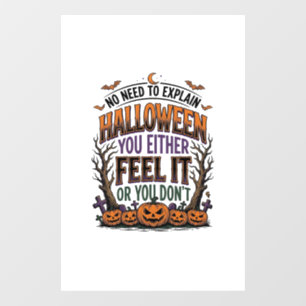 Autocollant Pour Fenêtre Chemise de citation Halloween Citrouille Chauve-so