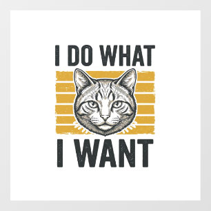 Autocollant Pour Fenêtre Chemise de gravure vintage de chat drôle je fais c