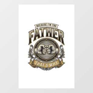 Autocollant Pour Fenêtre Chemise de gravure vintage Funny Father Fist Bump
