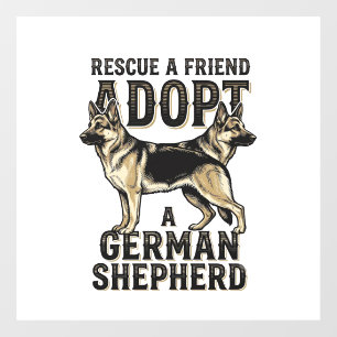 Autocollant Pour Fenêtre Chemise de l'adoption du Berger Allemand Chien de