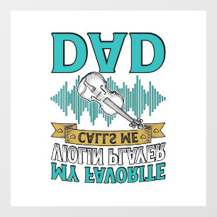 Autocollant Pour Fenêtre Chemise de papa violoniste Le joueur de violon fav