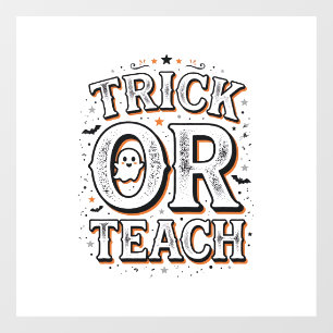 Autocollant Pour Fenêtre Chemise de professeur Halloween Trick Or Teach vin