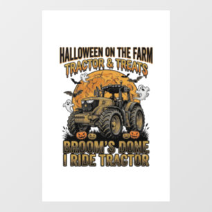 Autocollant Pour Fenêtre Chemise de tracteur Halloween Drôle de sorcière de