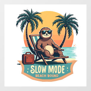 Autocollant Pour Fenêtre Chemise de vacances rétro de paresseux drôle de dé