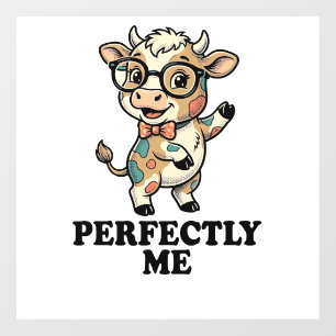 Autocollant Pour Fenêtre Chemise de vache mignonne avec des lunettes Vibes
