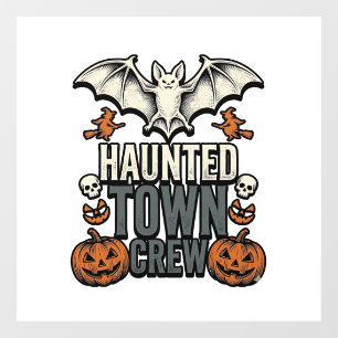 Autocollant Pour Fenêtre Chemise de ville hantée Vintage Halloween Chauve-s