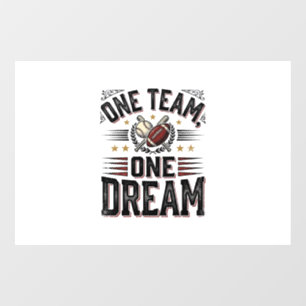 Autocollant Pour Fenêtre Chemise d'équipe sportive vintage One Team One Dre