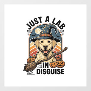 Autocollant Pour Fenêtre Chemise d'Halloween pour Labrador Vintage Sorcière
