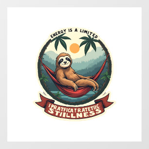 Autocollant Pour Fenêtre Chemise d'humour de paresseux sélective Effort Vin