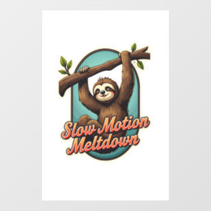 Autocollant Pour Fenêtre Chemise drôle de paresseux vintage dessin de fonte