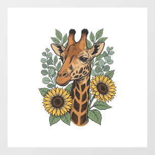Autocollant Pour Fenêtre Chemise florale tournesol girafe gravee vintage_1