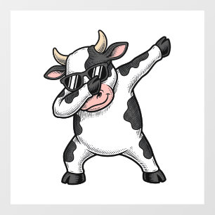 Autocollant Pour Fenêtre Chemise Graphique Vache Dabbing Lunettes de Soleil