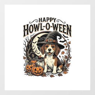 Autocollant Pour Fenêtre Chemise Halloween Chapeau De Sorcière Beagle Joyeu