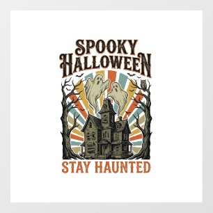 Autocollant Pour Fenêtre Chemise Halloween Maison Hantée avec Fantôme Vinta