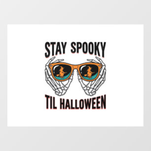 Autocollant Pour Fenêtre Chemise Halloween squelette avec lunettes de sorci