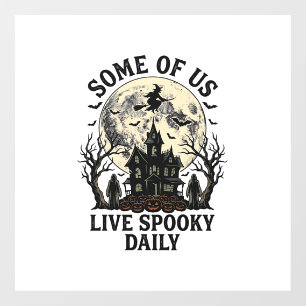 Autocollant Pour Fenêtre Chemise Halloween tous les jours avec lune hantée
