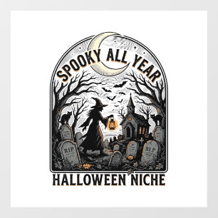 Autocollant Pour Fenêtre Chemise Halloween tous les jours Design Spooky tou