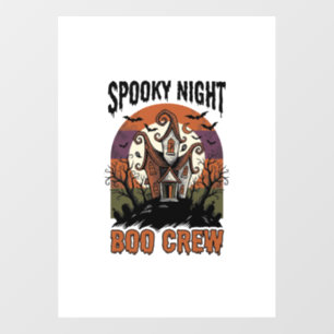 Autocollant Pour Fenêtre Chemise Halloween Vintage Boo Night Maison Hantée