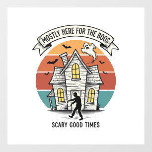 Autocollant Pour Fenêtre Chemise Maison Hantée Drôle Vintage Halloween Épou