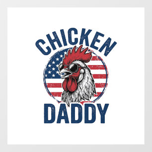 Autocollant Pour Fenêtre Chemise patriotique vintage Coq Papa Poulet Desi