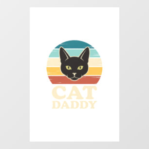 Autocollant Pour Fenêtre Chemise Rétro Crépuscule Chat Noir Vintage Cat Dad