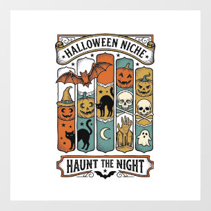 Autocollant Pour Fenêtre Chemise rétro Halloween avec rayure effrayante vin