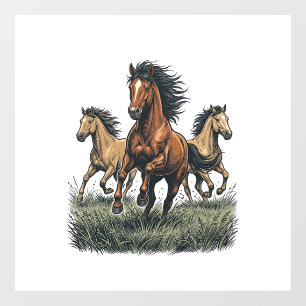 Autocollant Pour Fenêtre Chemise vectorielle occidentale de chevaux sauvage
