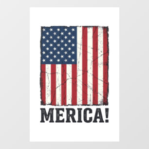 Autocollant Pour Fenêtre Chemise vectorielle patriotique drapeau Merica en