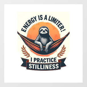 Autocollant Pour Fenêtre Chemise vintage drôle de paresseux endormi introve