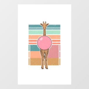 Autocollant Pour Fenêtre Chemise vintage girafe bubble gum gravure Design_1