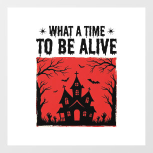 Autocollant Pour Fenêtre Chemise Vintage Halloween Haunted House What A Tim