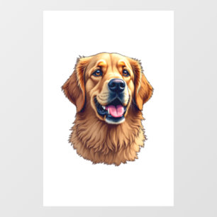 Autocollant Pour Fenêtre Chemise vintage visage de Golden Retriever patriot