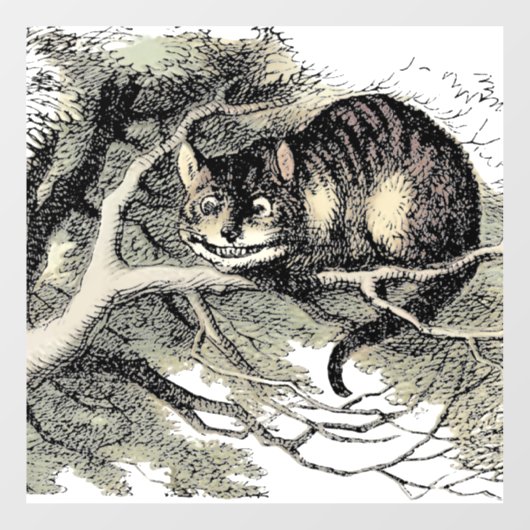 Autocollant Pour Fenêtre Cheshire Chat Alice Wonderland Classic (Feuille)