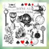 Autocollant Pour Fenêtre Cheshire Chat classique alice au merveilleux fou (Feuille 3)