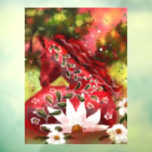 Autocollant Pour Fenêtre Cheval de la marguerite lunaire en champ d'art Abs (Feuille 3)