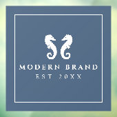 Autocollant Pour Fenêtre Cheval de mer bleu moderne  (Feuille 3)