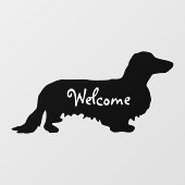 Autocollant Pour Fenêtre Cheveux longs Dachshund - Silhouette 1 (Feuille)