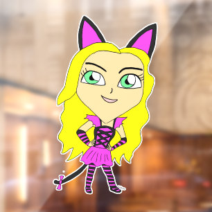 Autocollant Pour Fenêtre chibi catgirl
