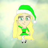 Autocollant Pour Fenêtre Chibi de Noël (Feuille 3)