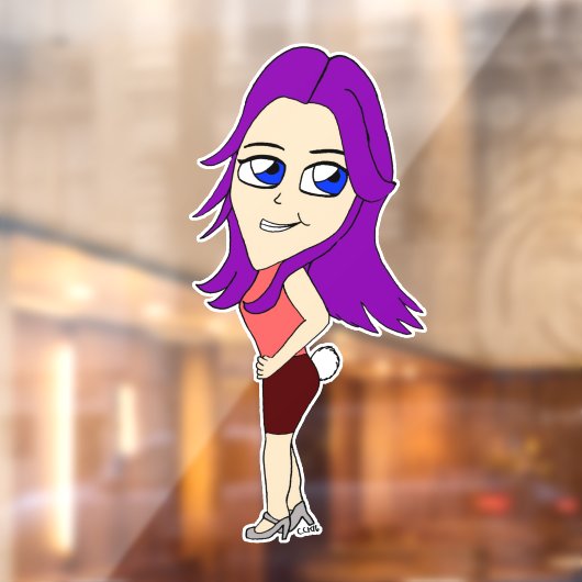 Autocollant Pour Fenêtre chibi fille avec une queue de lapin (Feuille 2)