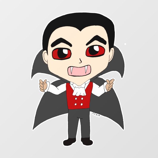 Autocollant Pour Fenêtre chibi vampire (Feuille)