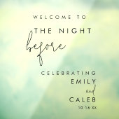 Autocollant Pour Fenêtre Chic Black Rehearsal Dinner Mirror Welcome Sign (Feuille 3)