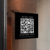 Autocollant Pour Fenêtre Chic Black Typographie Business Custom QR Code