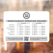 Autocollant Pour Fenêtre Chic Custom Ouverture Déjeuner Dîner Heures Restau (Feuille 2)