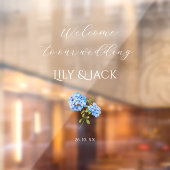 Autocollant Pour Fenêtre Chic Floral Blue Hydrangea Transparent Mariage (Feuille 2)