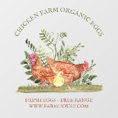 Autocollant Pour Fenêtre Chicken Farm Fresh Eggs small (Feuille)