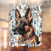 Autocollant Pour Fenêtre Chien berger néerlandais - Art mosaïque (Feuille 2)