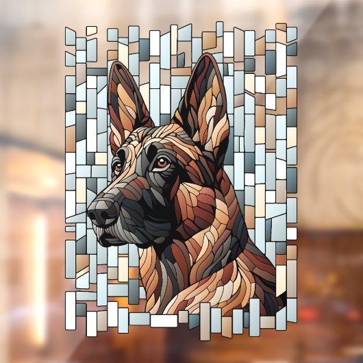 Autocollant Pour Fenêtre Chien berger néerlandais - Art mosaïque (Feuille 2)